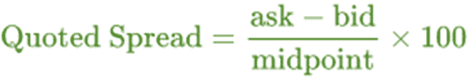 Calculating quoted spread