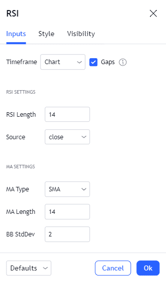 RSI settings